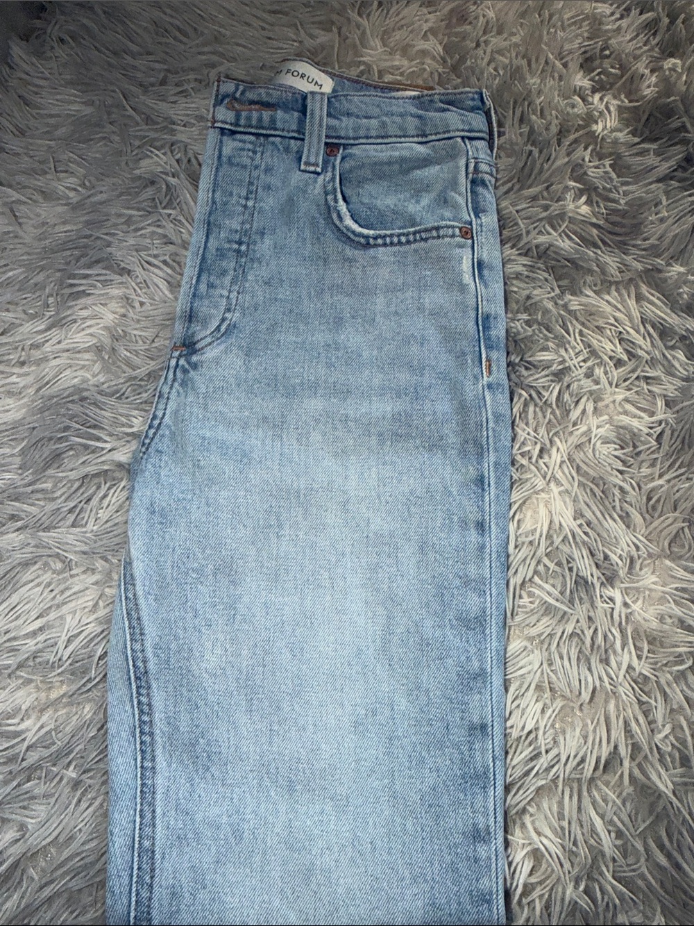 Denim Forum Light Blue Straight Leg Jeans